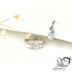 گوشواره نقره نگین دار کد 9118