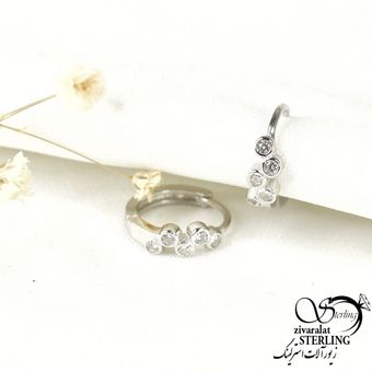 گوشواره نقره نگین دار کد 9118