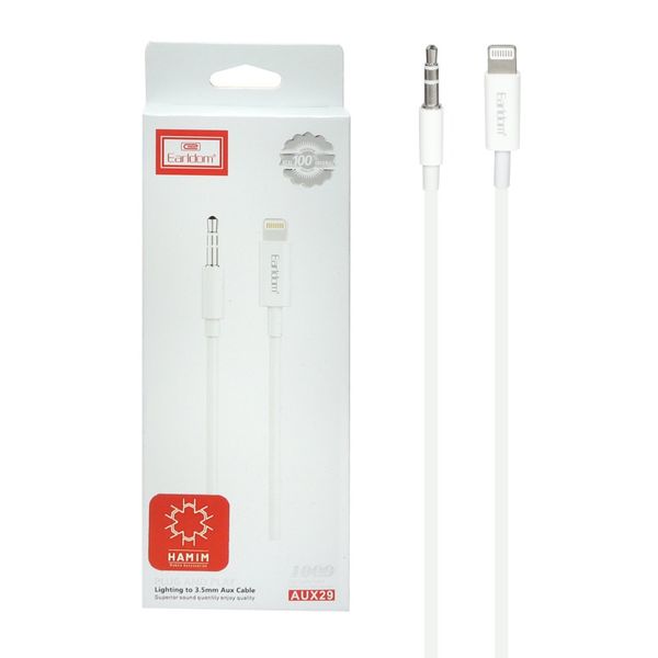 کابل Earldom AUX TO Lightning مدل AUX29 - سفید