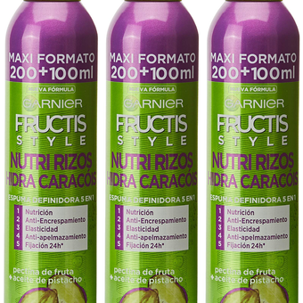موس مغذی موهای فر گارنیر FRUCTIS مدل NUTRI RIZOS حجم 300 میل