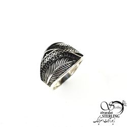 انگشتر ترک نقره طرح برگ کد 9234