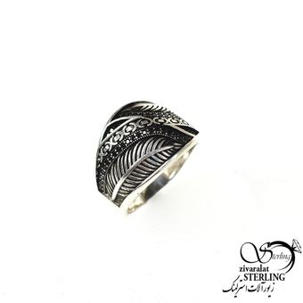 انگشتر ترک نقره 925 عیار طرح برگ کد 9234