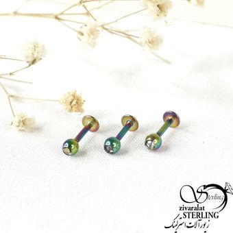 پیرسینگ لب هلوگرامی برند استیل کد 9275