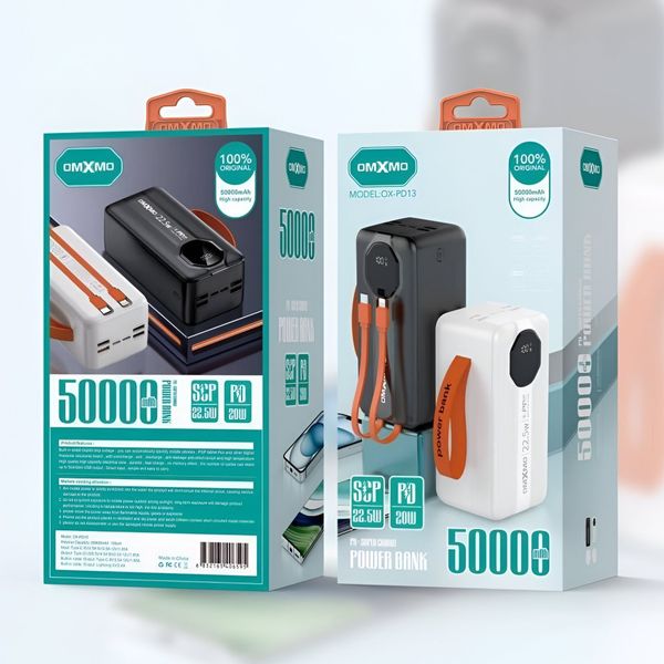 پاوربانک OMXMO مدل OX-PD13 ظرفیت 50000 میلیآمپر