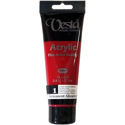 رنگ اکریلیک وستا مدل 01 Permanent Alizarin Crimson حجم 75 میلی لیتر