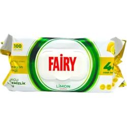 ستمال مرطوب پاک کننده سطوح فیری Fairy Power Wipes Lemon با رایحه لیمو 100 برگ