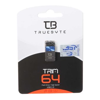 TRUEBYTE TRIM USB2.0 Flash Memory - 64GB مشکی آبی (گارانتی مادام العمر شرکت آی تین)