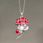 گردنبند گل قرمز