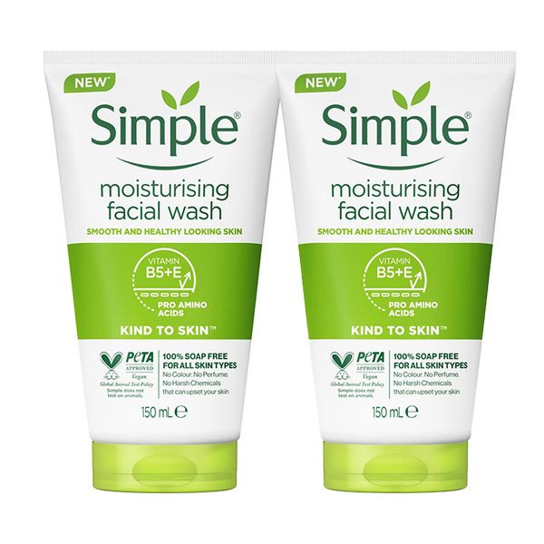 ژل شست‌وشوی صورت سیمپل مدل moisturising حجم 150 میلی‌لیتر