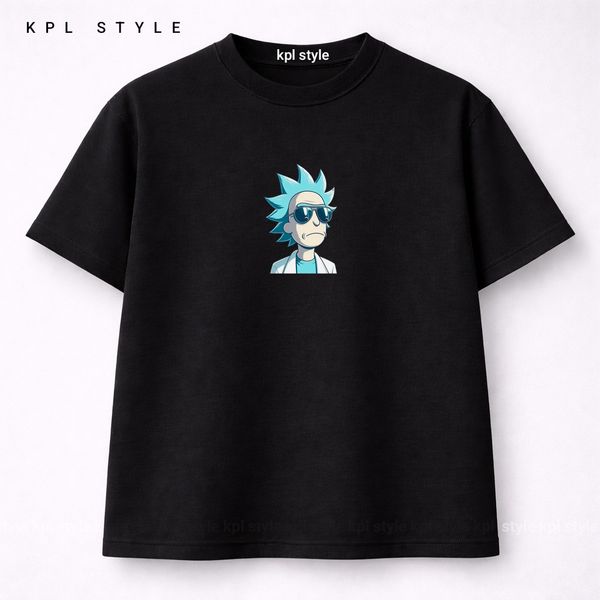 تیشرت باکسی طرح ریک و مورتی 100٪ پنبه گرم بالا | کد 1387