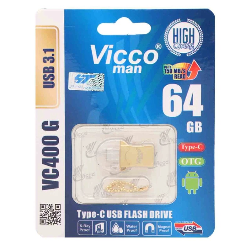 فلش مموری OTG ویکومن مدل VC 400 G ظرفیت 64 گیگابایت