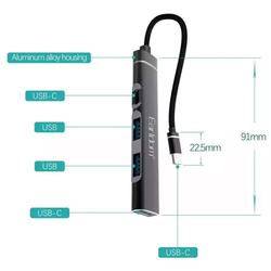 هاب تایپ سی 4 پورت ارلدام مدل ET-HUB19