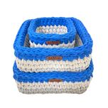 ست سبد وسایل کودک مدل سیسمونی کد Kids Storage Basket-09 مجموعه 3 عددی
