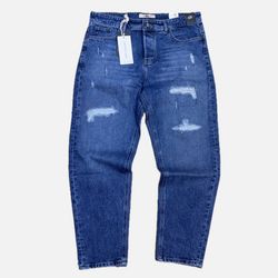 شلوار جین مام فیت زاپ دار کد 11566