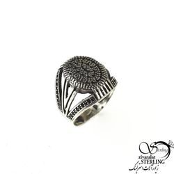 انگشتر استیل نگین سوارسکی طرح کلاسیک کد 9598