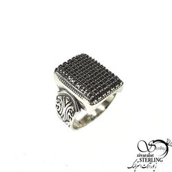 انگشتر مربعی نگین سوارسکی استیل کد 9599