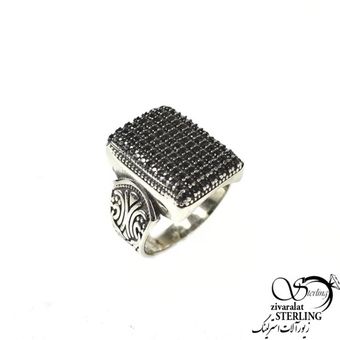 انگشتر مربعی نگین سوارسکی استیل کد 9599