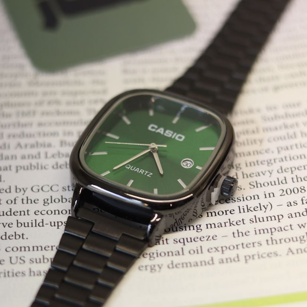 ساعت کاسیو الد مانی سبز بند مشکی