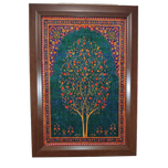 تابلو فرشینه طرح درخت زندگی انار و سیب