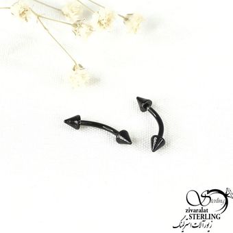 پیرسینگ ابرو مشکی برند استیل کد 9602