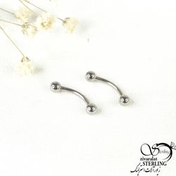 پیرسینگ استیل ابرو (گوی دار) کد 9604