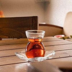 استکان و نعلبکی پاشاباغچه مدل دانتل کد 96574 - (ست 12 پارچه)