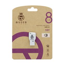 Queen tech-101 USB2.0 Flash Memory-8GB (گارانتی مادام العمر شرکت آی تین) سفید