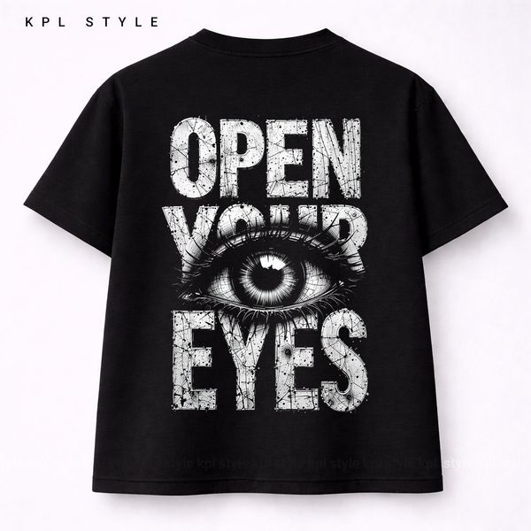 تیشرت باکسی صد درصد پنبه طرح Open Your Eyes | کد 1396