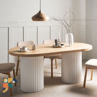 "میز ناهار خوری دکوراتیو Nexus-b2صفحه بیضی با طراحی ترند و مدرن"