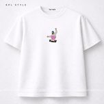 تیشرت باکسی طرح اسکیت برد 100٪ پنبه با چاپ مینیمال | کد 1336