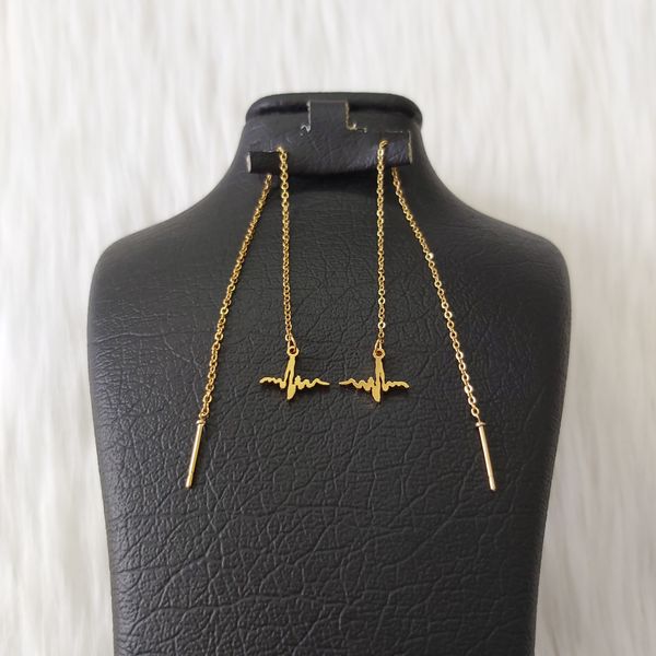 گوشواره زنانه مدل بخیه طرح ضربان کد Beat114*822