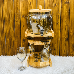 ست کلمن و گیلاس شامپاینی مدل Elegant Wood