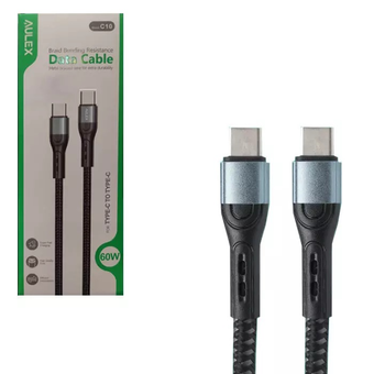 کابل شارژر سریع دو سر تایپ سی 60w برند Aulex مدل C10