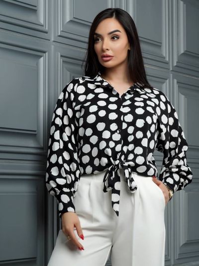 شومیز جلو دکمه پایین گره