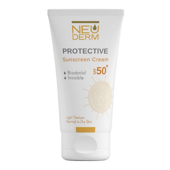کرم ضد آفتاب بی رنگی نئودرم SPF 50 مدل Highly Protective ‌مناسب پوست های نرمال تا خشک حجم 50 میلی‌لیتر