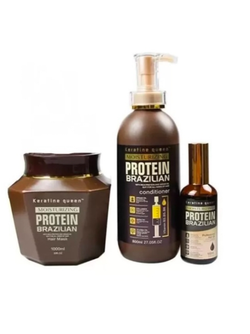 پک ماسک مو و روغن آرگان و شامپو مو کراتین کویین مجموعه 3 عددی