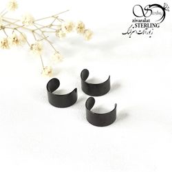 پیرسینگ گوش حلقه ساده مشکی برند استیل کد 9903