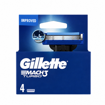 تیغ یدک ژیلت مچ 3 توربو (بسته 4 عددی) Gillette Mach3 Turbo Razor Blades – 4 Cartridges