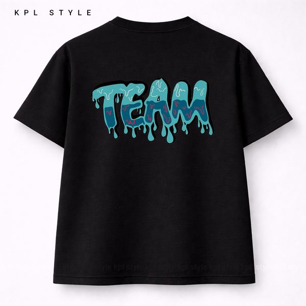 تیشرت باکسی 100٪ پنبه طرح TEAM | بدون آبرفت | کد 1423