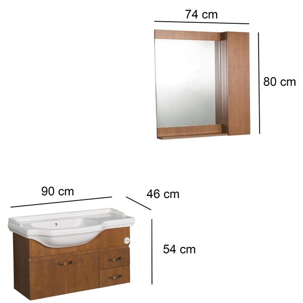 ست کابینت و روشویی توییس مدل tws 1023 به همراه آینه