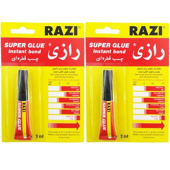 چسب قطره ای رازی مدل Super Glue حجم 3 میلی لیتر بسته 5 عددی