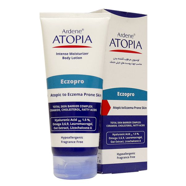 کرم مرطوبکننده قوی آردن آتوپیا، مدل ECZOPRO، مناسب پوستهای خشک و حساس، با عصاره جو دوسر، حاوی هیالورونیک اسید 2 درصد، امگا 3،
