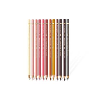 مداد رنگی 12 رنگ فابر کاستل مدل پلی کروم طیف پوستی