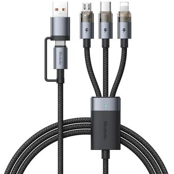 کابل شارژ و دیتا 100 وات USB/USB-C به MicoUSB/ USB-C / لایتنینگ مک دودو مدل CA-7260 طول 1.2 متر
