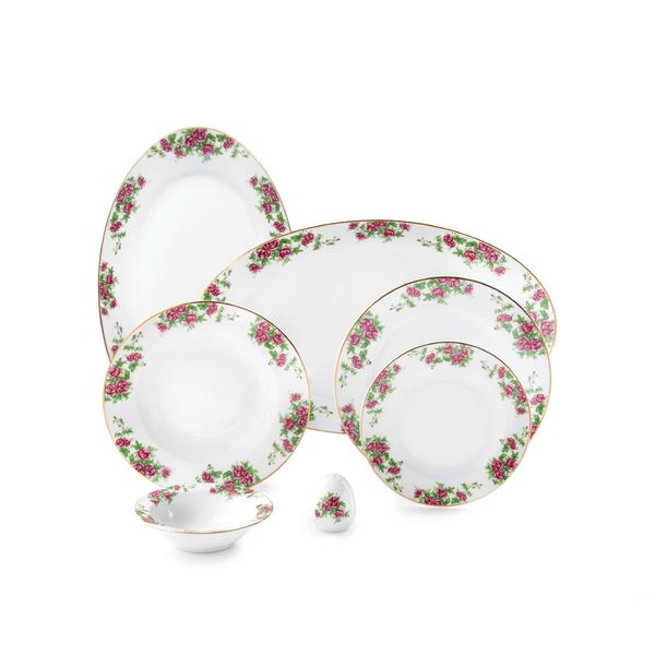 سرویس غذاخوری 102 پارچه چینی زرین ایران سری ایتالیا اف مدل Bidgol درجه یک