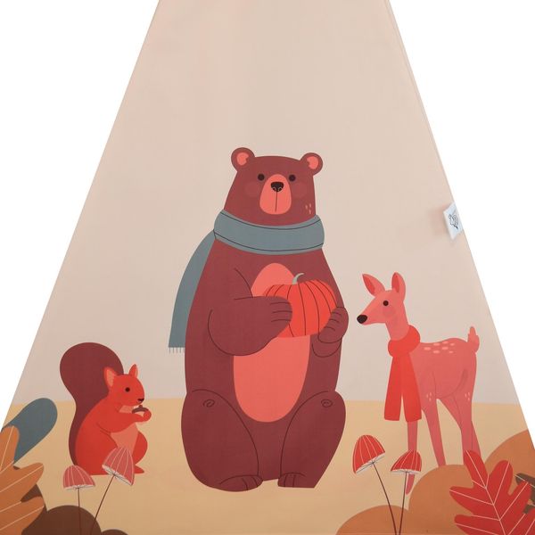 چادر بازی کودک مدل سرخپوستی طرح حیوانات PT519