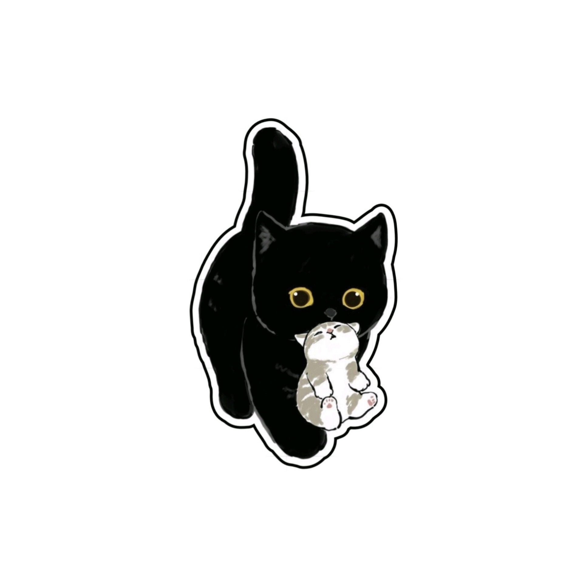 استیکر لپ تاپ مدل پیشی و بچه گربه