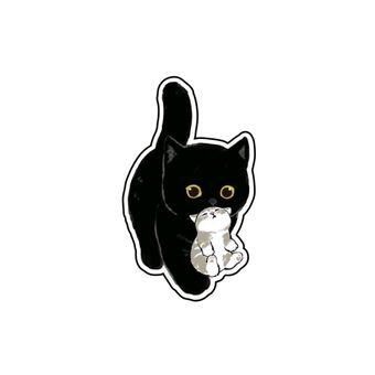 استیکر لپ تاپ مدل پیشی و بچه گربه