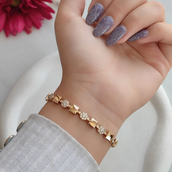 دستبند نگین‌دارطرح طلا ژوپینگ