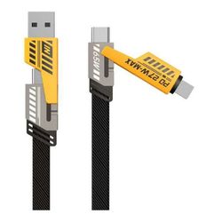 کابل تبدیل USB/USB-C به لایتنینگ/USB-C اچ تی ام مدل 4in1 طول 1.2 متر